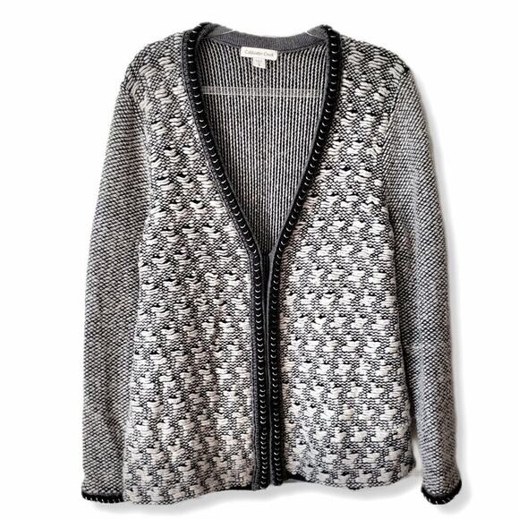 Women Gray Soft Chunky Cardigan Sweater XL Neutral Cozy Career Casual Warm - Picture 1 of 11